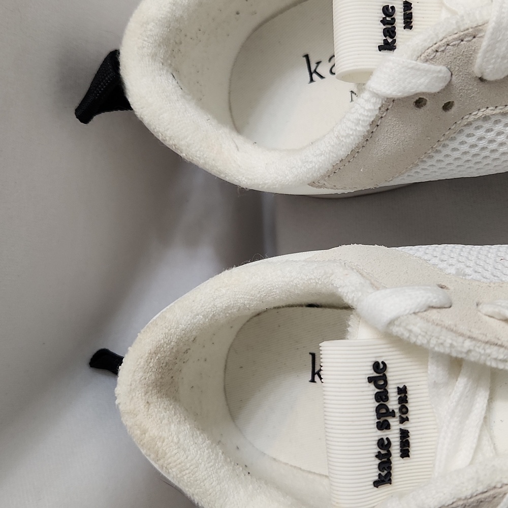 Kate Spade New York K As In Kate Leather Terry Cloth Sneakers (W Size 9) - Picture 7 of 13